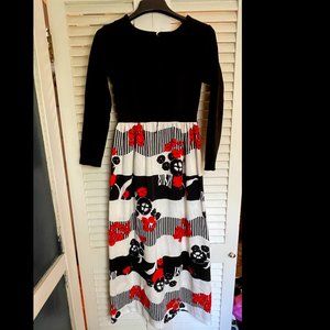 VINTAGE Toni Todd 1970's Maxi Long Sleeve Dress with floral skirt